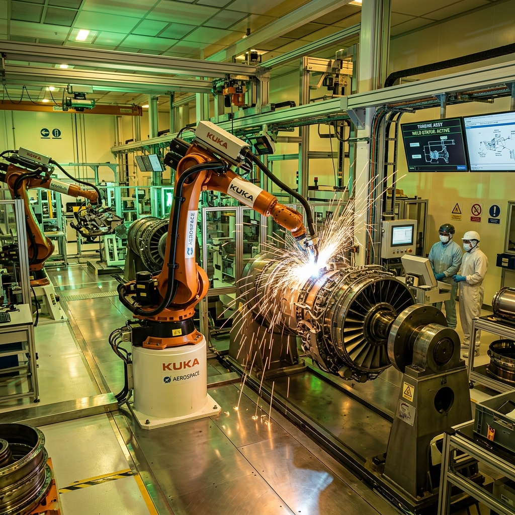 Robotic jet engine construction